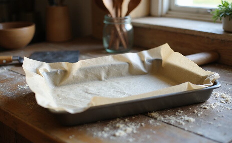 baking sheet with lining