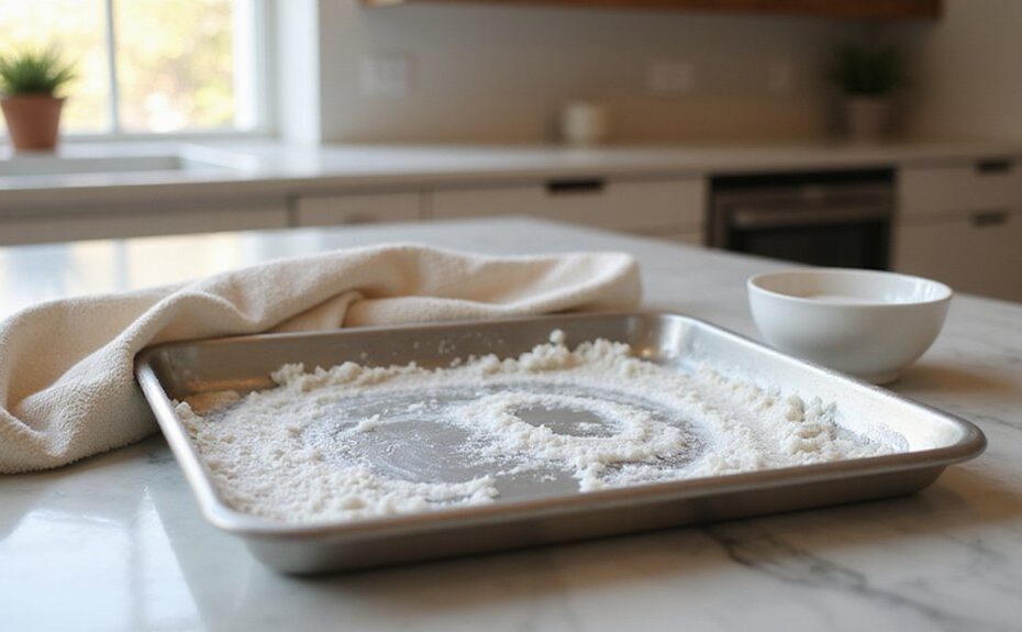 cleaning burnt baking sheets