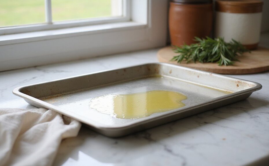 grease baking sheet easily