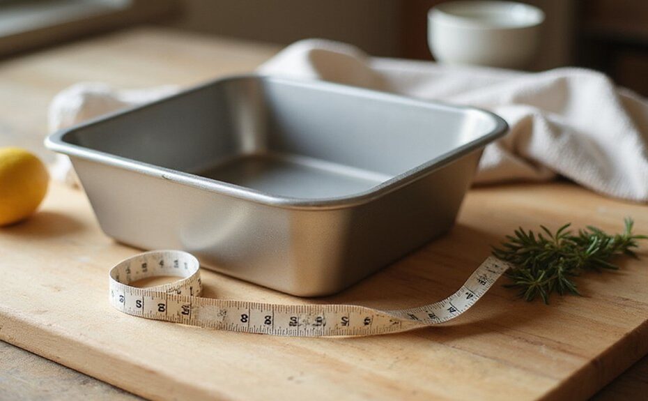 measuring loaf pan accurately