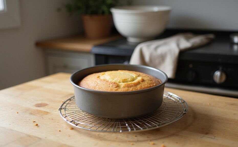 remove cake promptly after baking